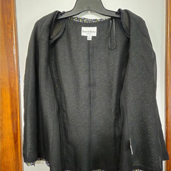VTG Danny & Nicole Sz 12 Suit Jacket Floral Blazer Short Sleeve Button Front - Picture 5 of 8